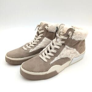 Dolce Vita Zilvia Faux Shearling High Top Women's Sneakers Taupe size US7.5